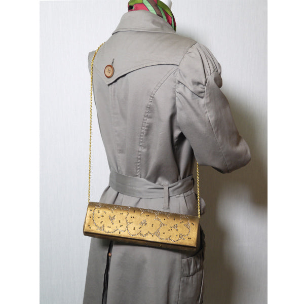 RODO ラインストーン チェーンバッグ (ゴールド)