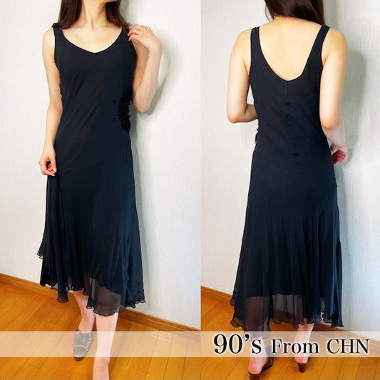 Rococo's SELECT スパンコールvintageチュールドレス(黒)