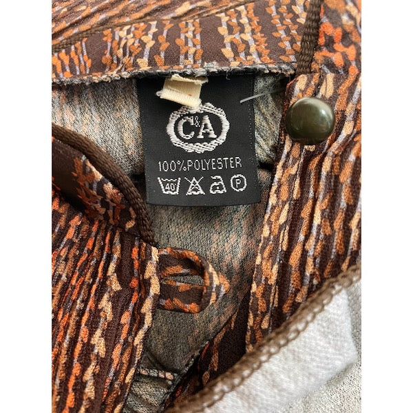 Rococo's SELECT プリーツプリントvintageシフォンワンピース(茶系)