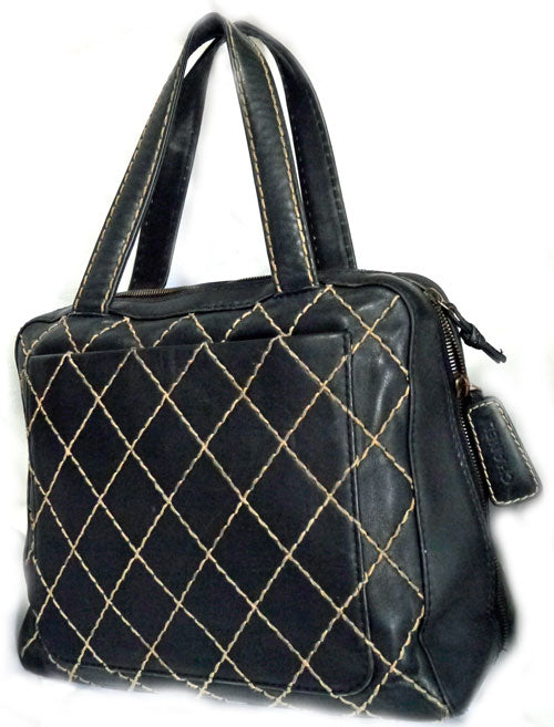 CHANEL ワイルドステッチ 黒ボストン