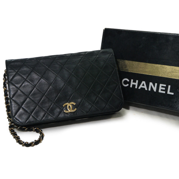 シャネル　CHANELマトラッセビンテージ　逆ココ　希少品 CHANEL 80s!逆ココ!マトラッセチェーンポシェット（黒） – Vintage
