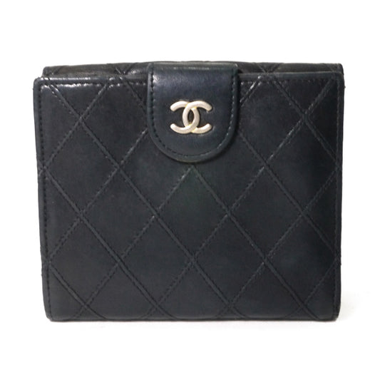 OLD CHANEL ビコローレWホック2つ折り財布(黒)