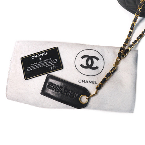 OLD CHANEL マトラッセ巾着チェーンショルダー(黒)