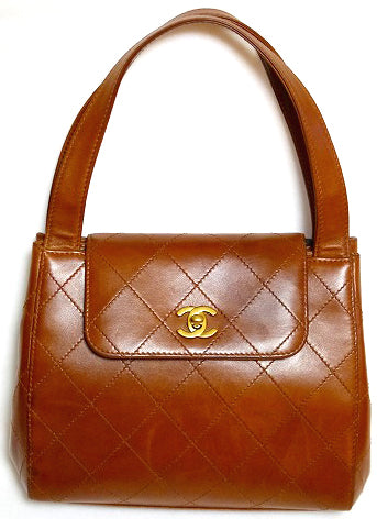 CHANEL マトラッセハンドバッグ(茶・ラムスキン)