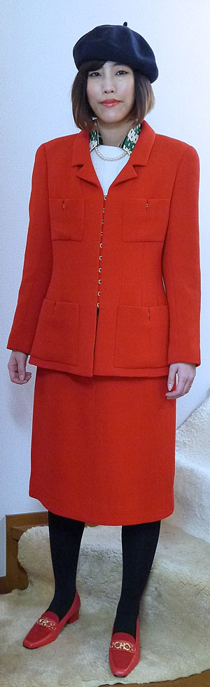 OLD CHANEL 98Aスカートスーツ(赤)