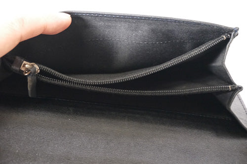 CHANEL シグネチャー皮長財布(黒)