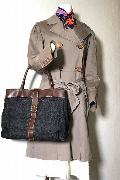 OLD CHANEL デニムトートバッグ(インディゴブルー)