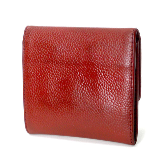 OLD CHANEL ココステッチ コイン&カードケース(赤/キャビアスキン)