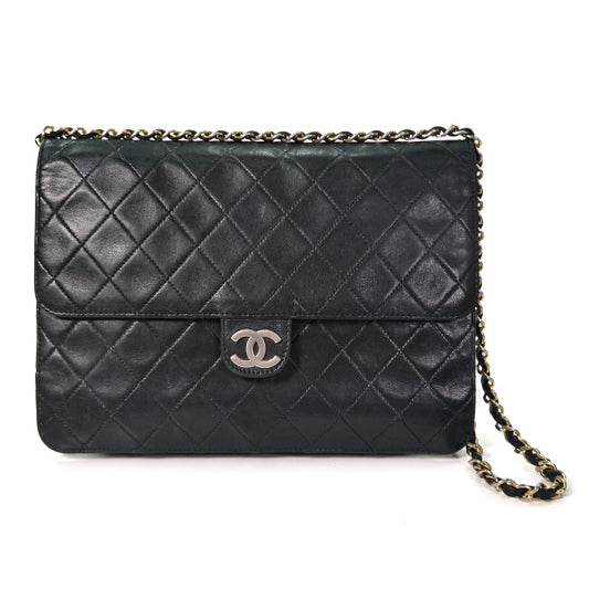 OLD CHANEL 逆ココ!マトラッセチェーンショルダー25(黒)