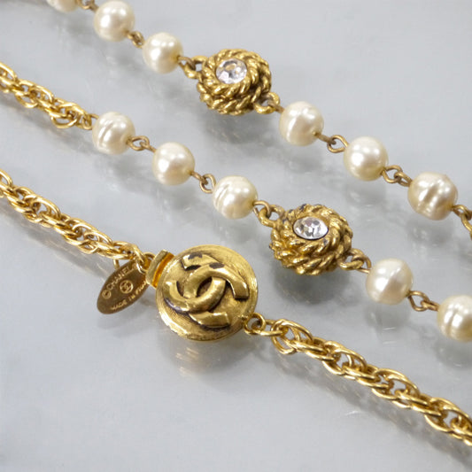 OLD CHANEL パール3連ネックレス