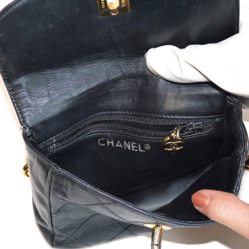 OLD CHANEL マトラッセ ウエストポーチ&ショルダー(黒)