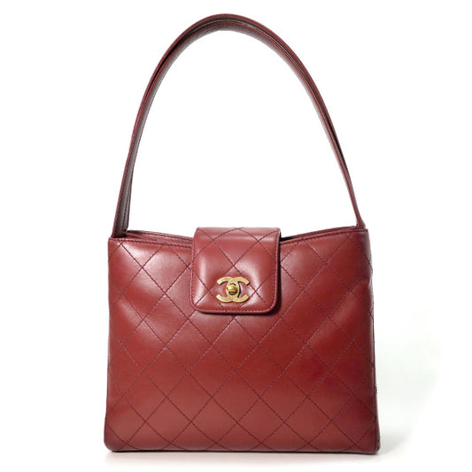 OLD CHANEL マトラッセハンドバッグ(赤)