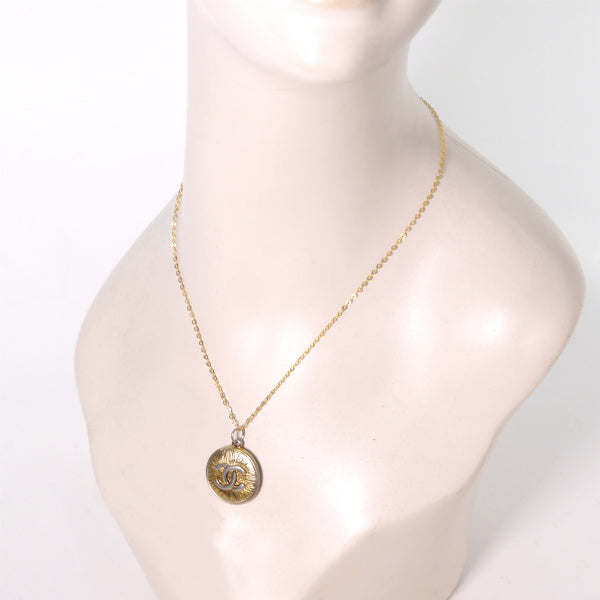 OLD CHANEL ラウンド ココマークデザインネックレス(ゴールド)
