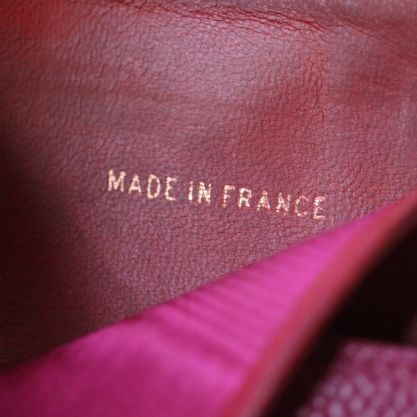 OLD CHANEL ココステッチWホック折財布(ピンク/キャビアスキン)