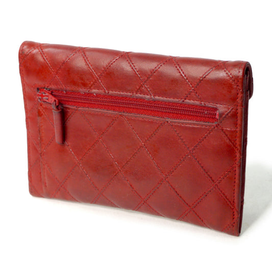 OLD CHANEL ビコローレ ミニココミドル財布(赤)