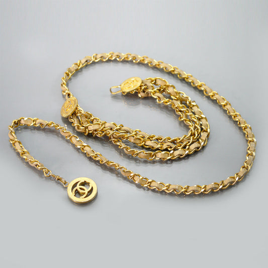 OLD CHANEL 3連ココマーク チェーンベルトネックレス