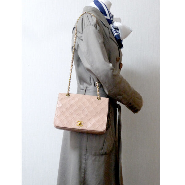 OLD CHANEL レア!!マトラッセWチェーンバッグ(ベビーピンク)