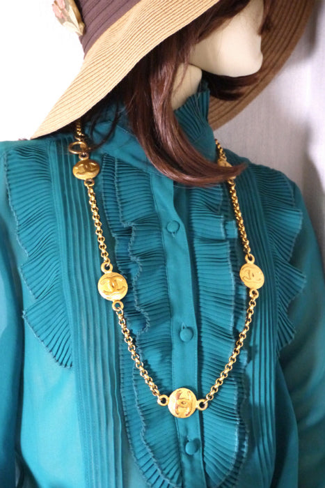OLD CHANEL ゴールドチェーン ベルトネックレス