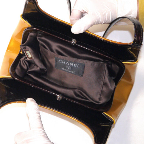 CHANEL チョコバー がま口バッグ(ゴールド)