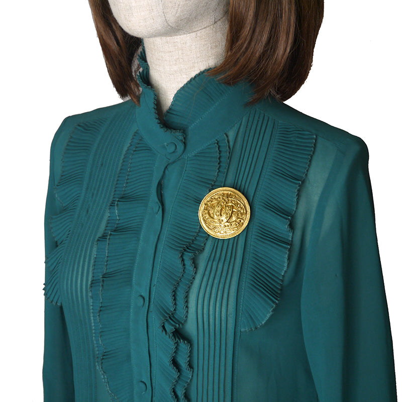 Vintage CHANEL COCOマークブローチ (ゴールド)