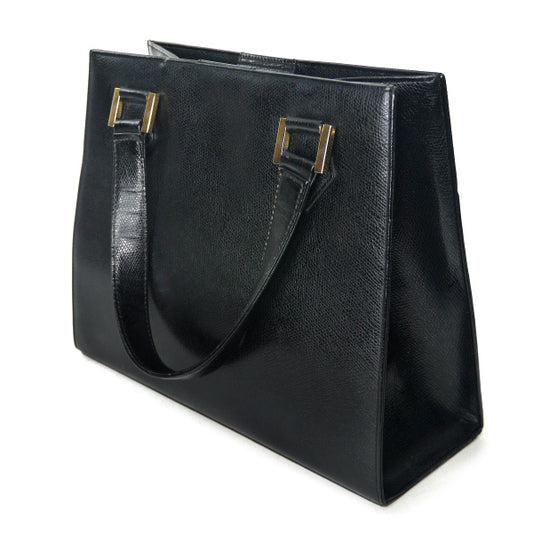 YVES SAINT LAURENT 総革台形トートバッグ(黒)
