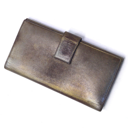 YSL ロゴ入り長財布(ブロンズゴールド)