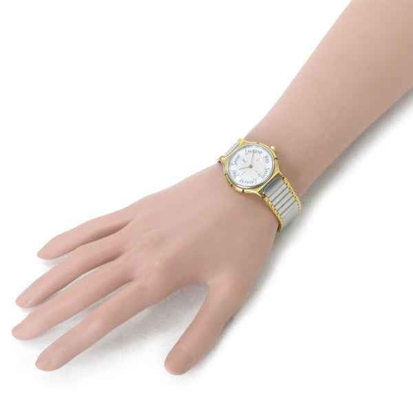 YVES SAINT LAURENT ビッグロゴフェイス腕時計(シルバー・ゴールド)