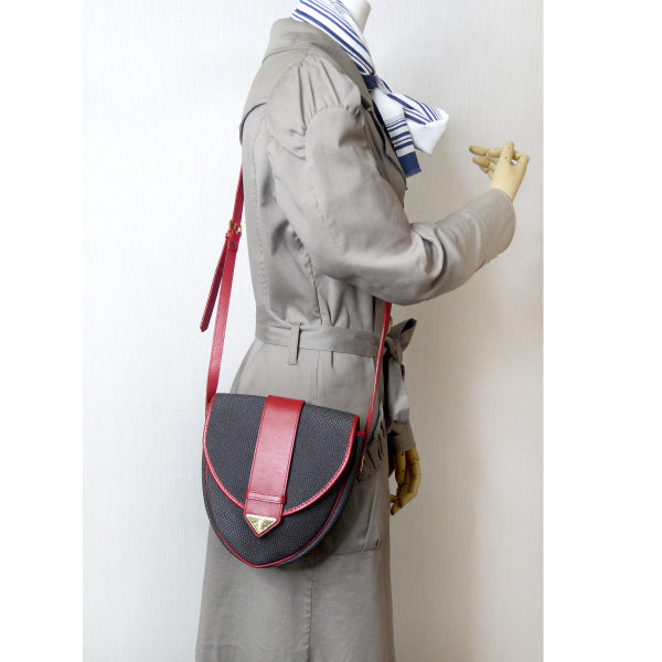 YVES SAINT LAURENT バイカラーYSLロゴポシェット(赤/グレー系)