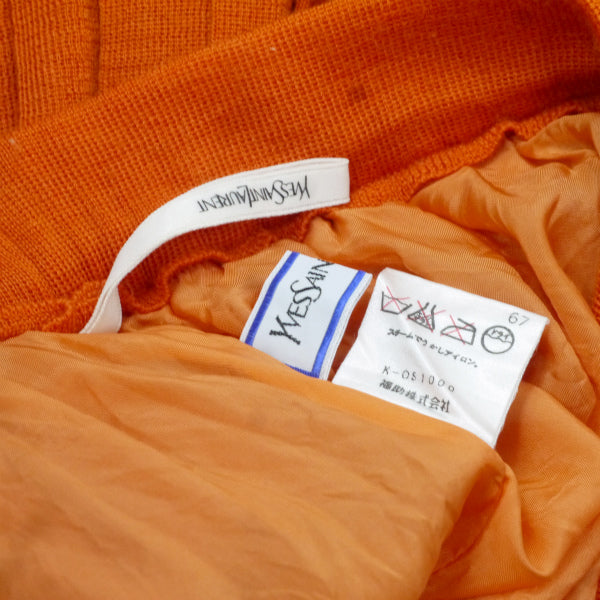 YSL ニットプリーツ フレアスカート(オレンジ)