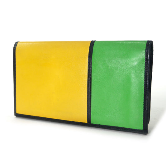 YVESSANTLAURENT モンドリアン レザー長財布(赤/黄/緑)