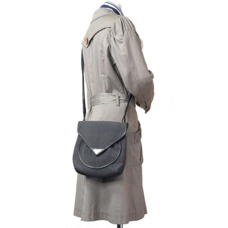 YSL ロゴプレート PVCメッシュ2WAYポシェット(黒)