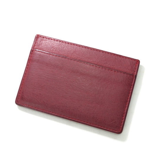 YVES SAINT LAURENT 総革ロゴステッチ カードケース(赤)