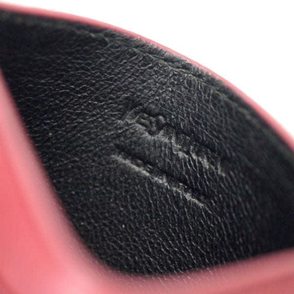 YVES SAINT LAURENT 総革ロゴステッチ カードケース(赤)