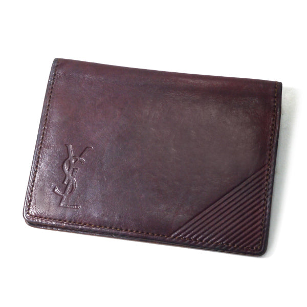 YVES SAINT LAURENT ロゴレザーカードケース（茶） – Vintage Shop Rococo