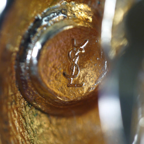 YVES SAINT LAURENT ゴールド丸イヤリング