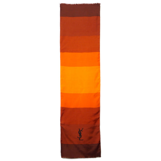 YVES SAINT LAURENT 大ロゴシルクストール(オレンジ)