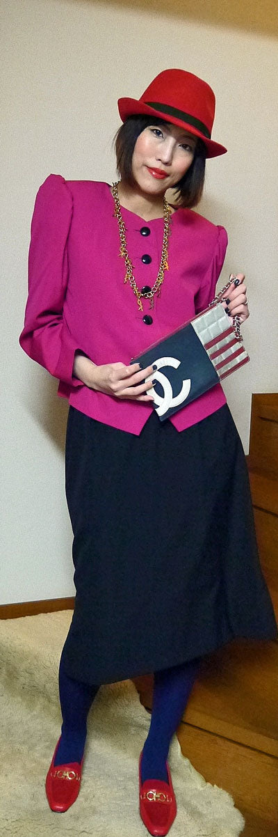 YVES SAINT LAURENT 黒スリットスカート