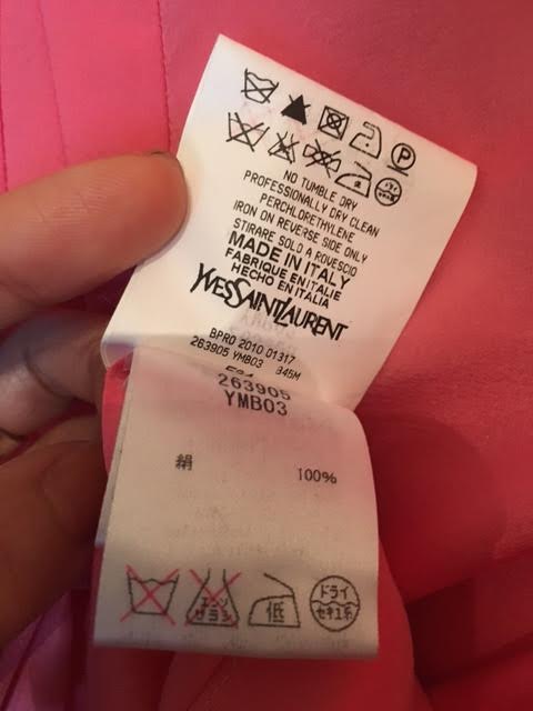 YVES SAINT LAURENT シルクトップス(ピンク)