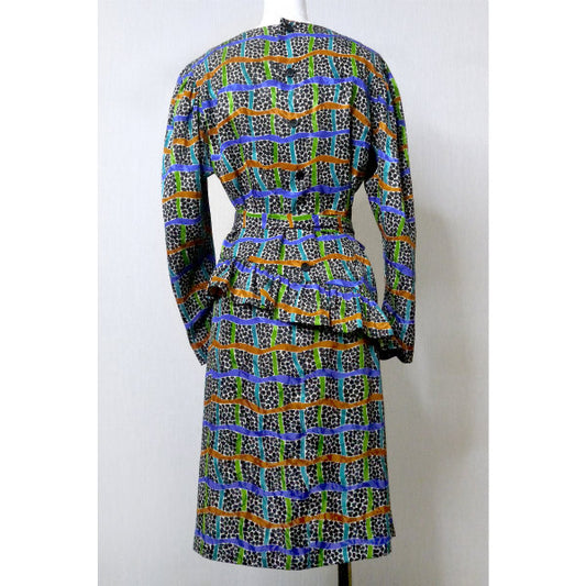 YSL ダルメシアン×チェック柄ツーピース