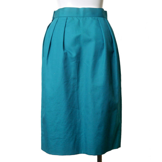 YSL コットン タイトスカート(ターコイズブルー)