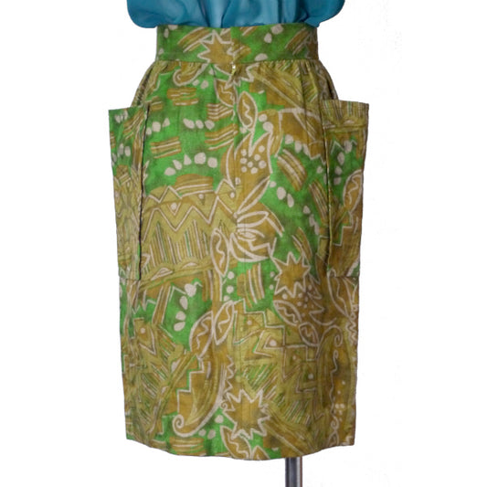 YSL エスニック柄ヘンプスカート(緑系)