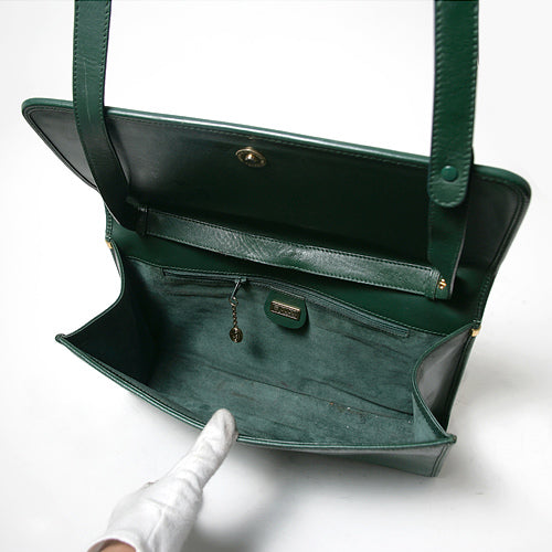 OLD Gucci グリーン総革クラッチショルダー
