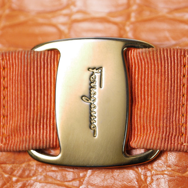 Salvatore Ferragamo リボン2Wayポシェット(オレンジ)