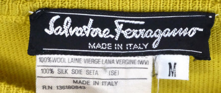 Salvatore Ferragamo パンプス柄カーディガン(黄)