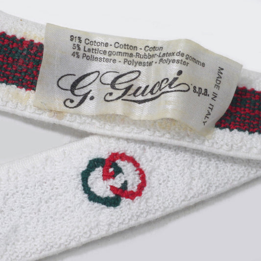 OLD Gucci GGエポバックル ゴムベルト(白)