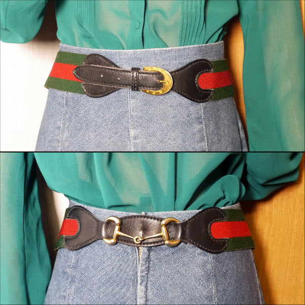 OLD Gucci 70s2WAYビット金具シェリーラインベルト