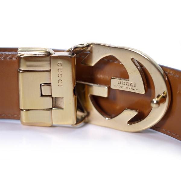 OLD Gucci インターロッキングGレザーベルト(黒)