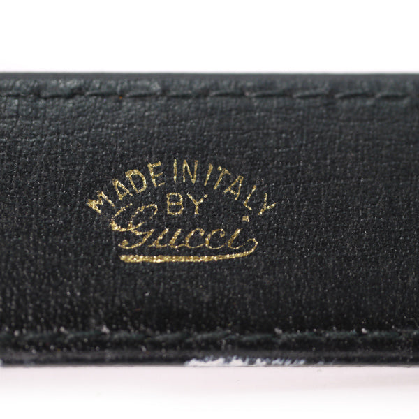 OLD Gucci GGバックル細レザーベルト(黒)