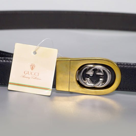 OLD Gucci デットストック!GGレザーベルト(黒/茶)