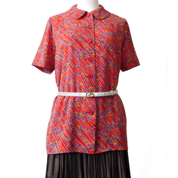 OLD Gucci GGバックル レザー細ベルト(白)